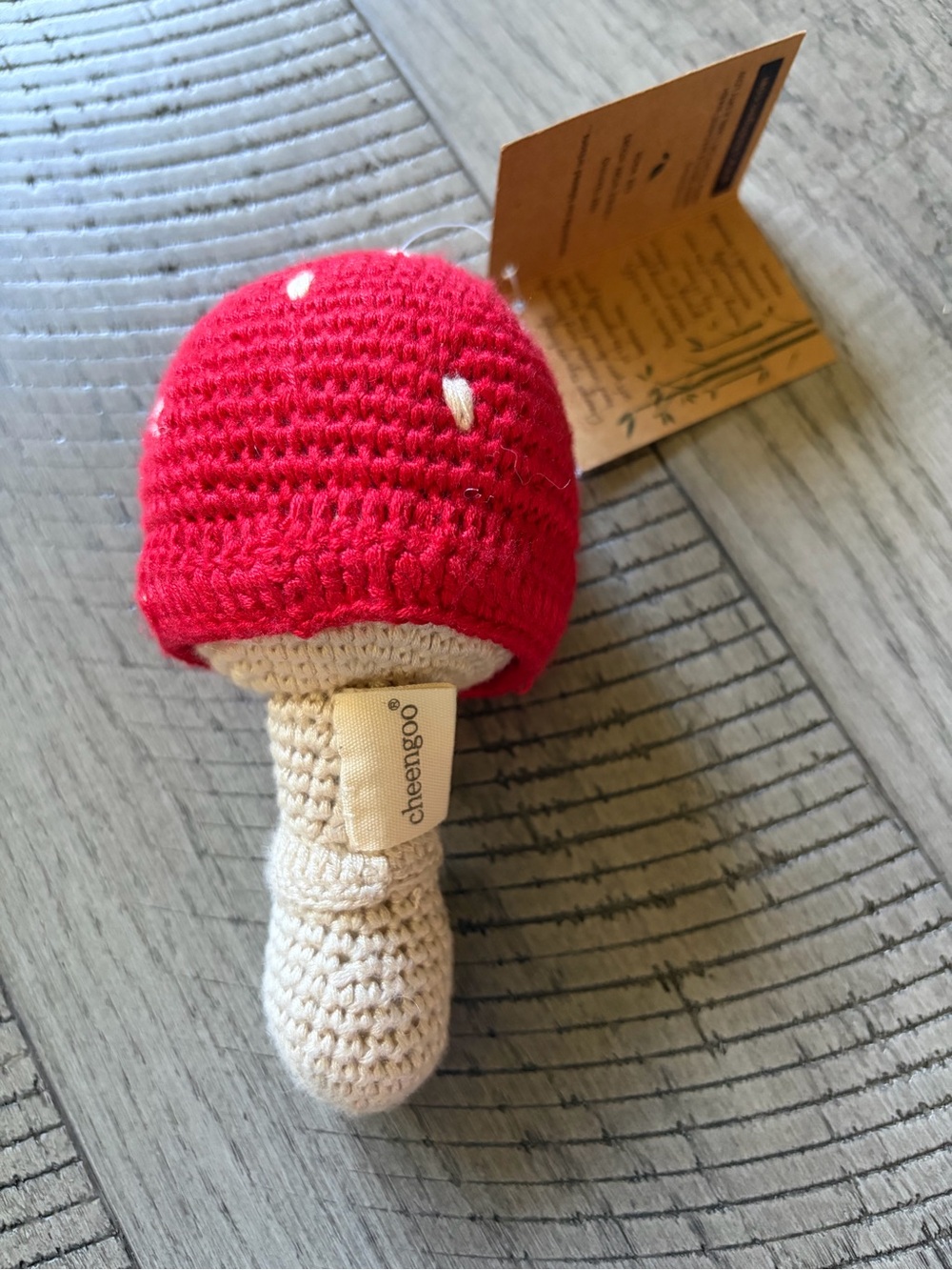 NWT Cheengoo Toadstool Crochet Rattle - Picture 2 of 6